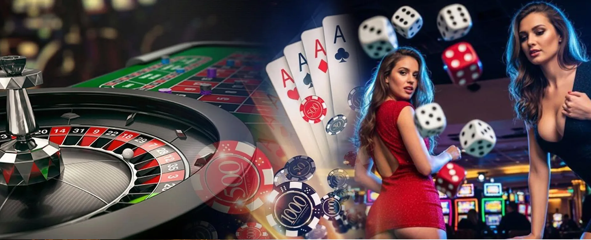 Dynamic background of Y777 Entertainment City showcasing casino games